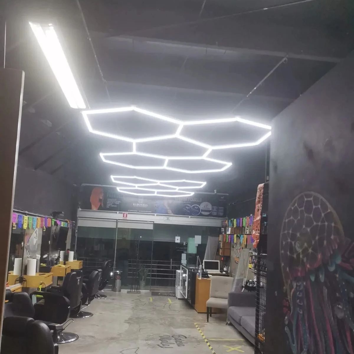 Auto Repair Shop In - 5 Hexs Barber Shop Honeycomb Led